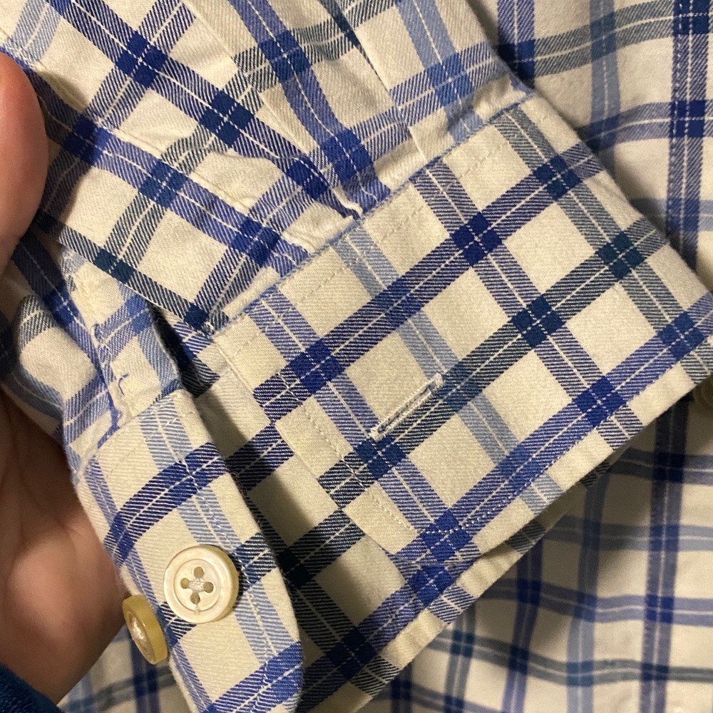Orvis Men's Checkered Shirt in Blue and White - Picture 3 of 3